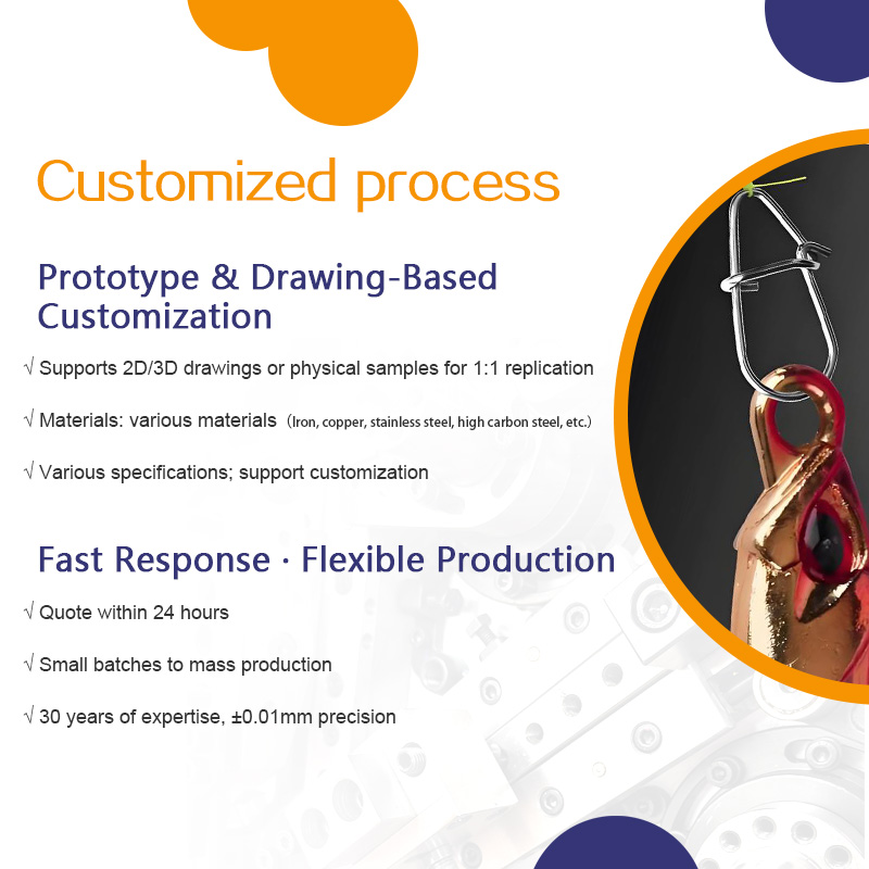 Luya gourd pin, stainless steel pin, reinforced pin, eight shaped ring, quick connector, small fishing bait accessory